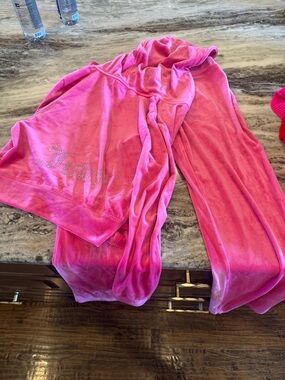 Juicy Couture Pink Velour Tracksuit Top with Logo Tag